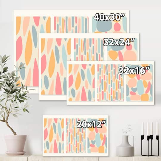 Designart - Patchwork of Pastel Shaped Organic Shapes